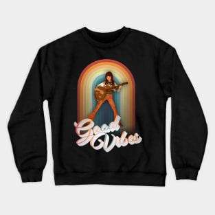 Retro Guitar Good Vibes Crewneck Sweatshirt